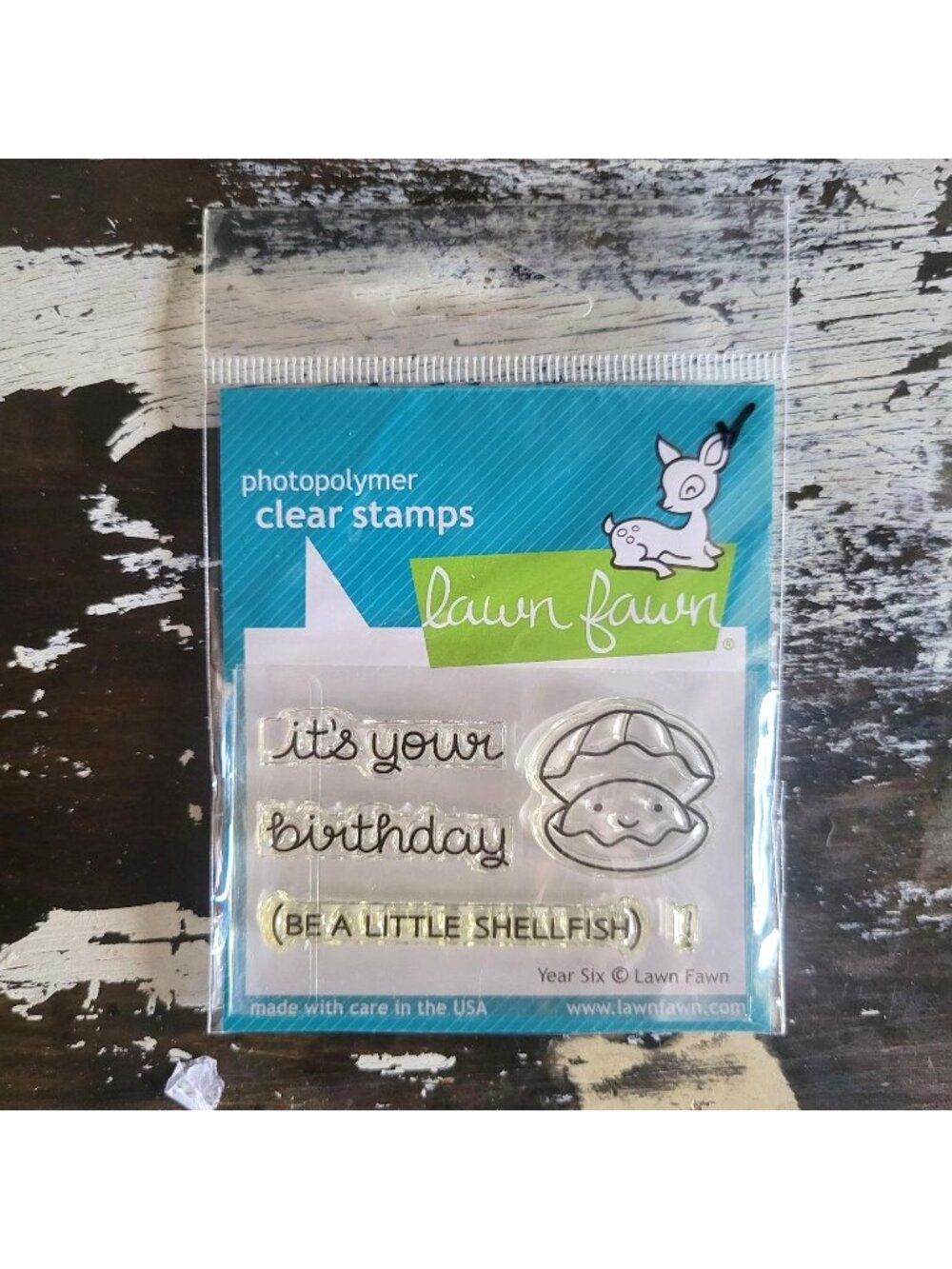 Lawn Fawn Clear Stamp Its Your Birthday Be A Little Shellfish Clam Face